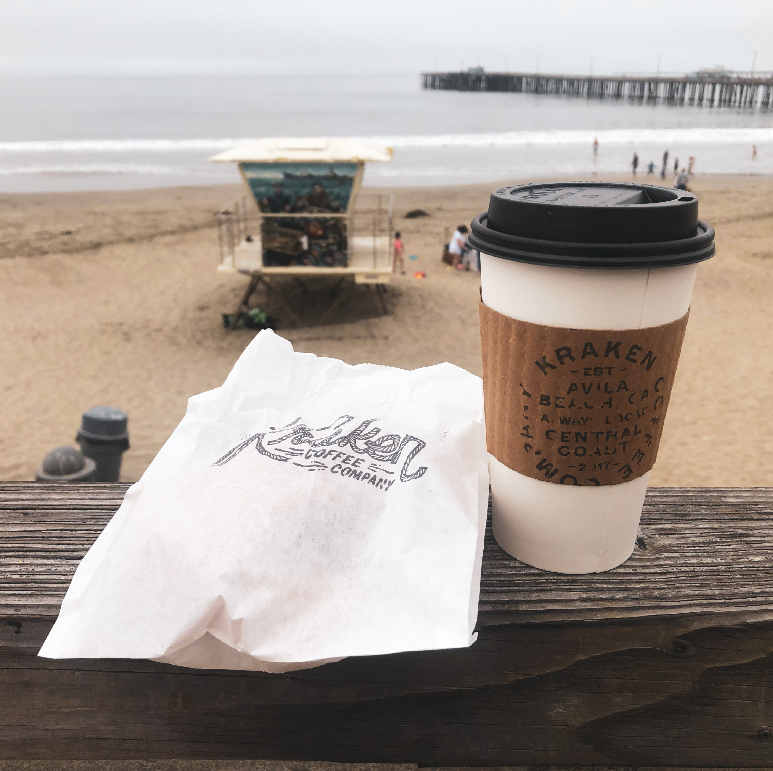 Coffee and baked goods overlooking Avila Beach, CA